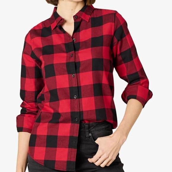 Amazon Essentials Red and Black Checkered Shirt - Picture 1 of 4